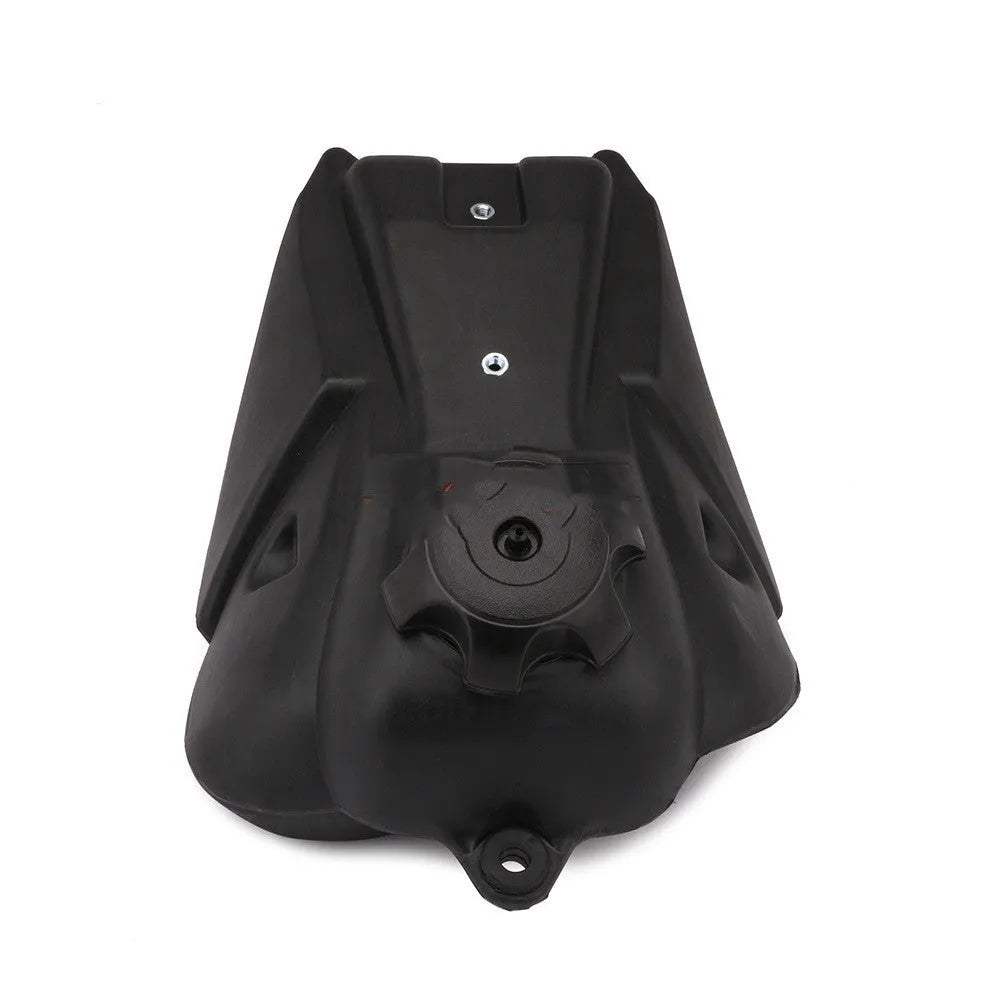 Black plastic off road motorcycle oil tank for KLX110 Tiandi version measuring 240x330x200mm