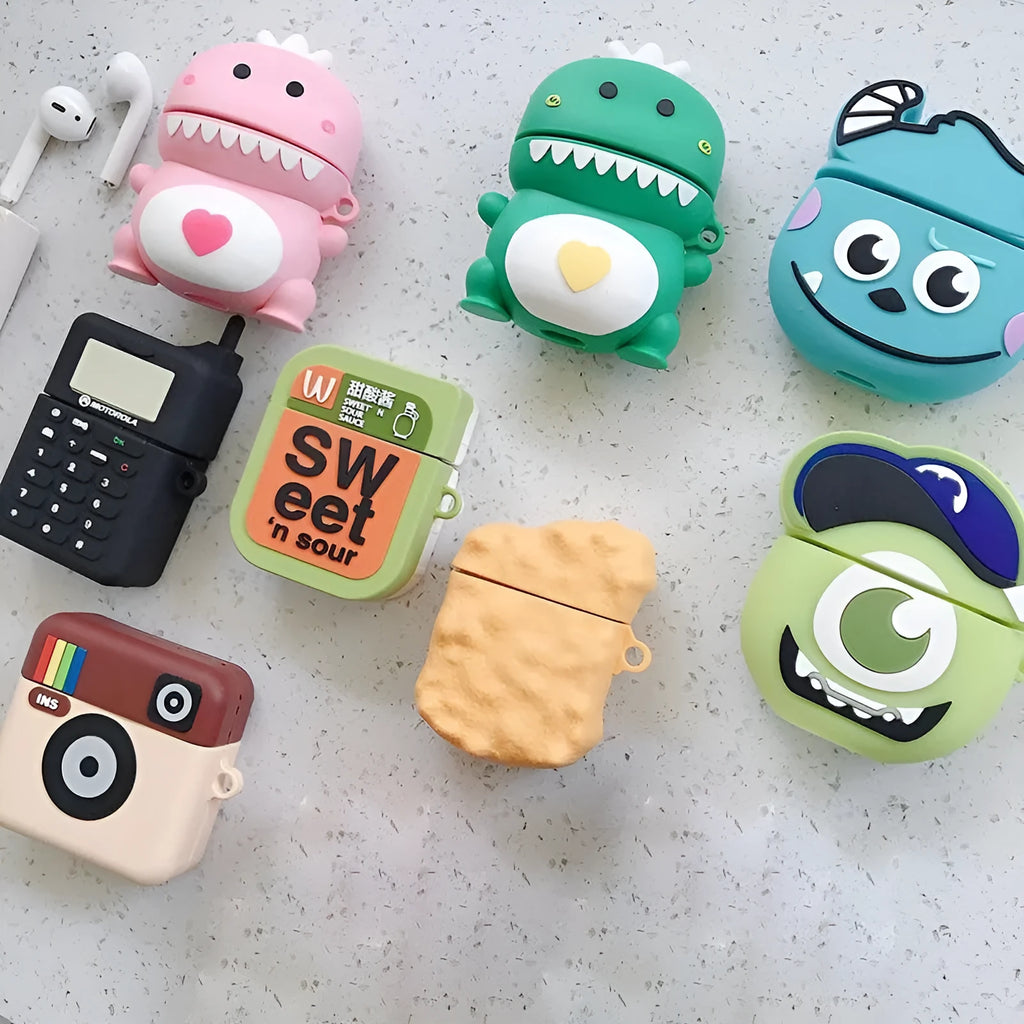 Cartoon animal silicone protective case for Apple AirPods in multiple colour options