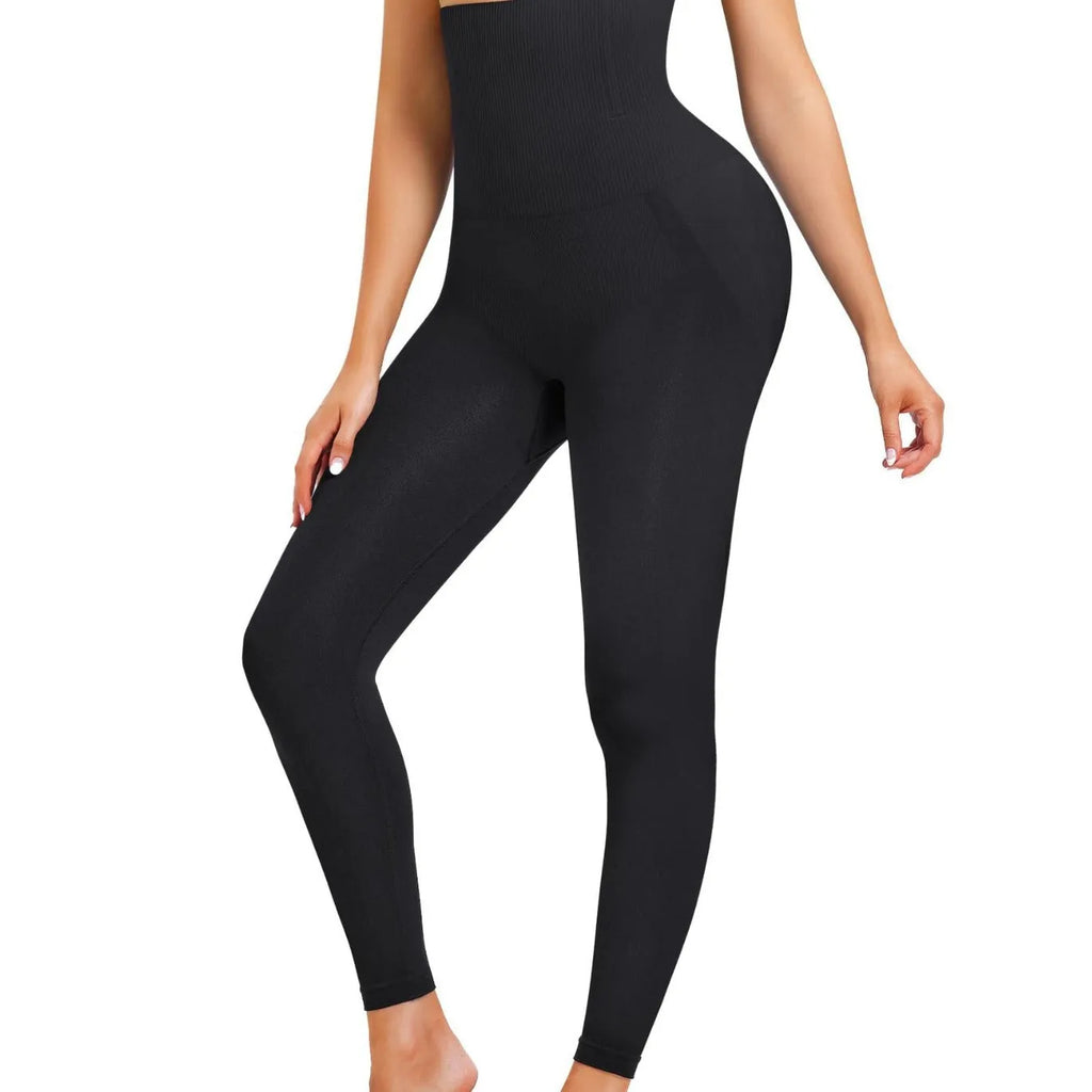 High waist cropped pants in nylon, slimming belly contracting, available in five colours and sizes S to XXL.