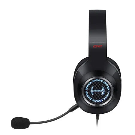 Wired USB esports headset with microphone for PC gaming, black colour, sponge earmuffs
