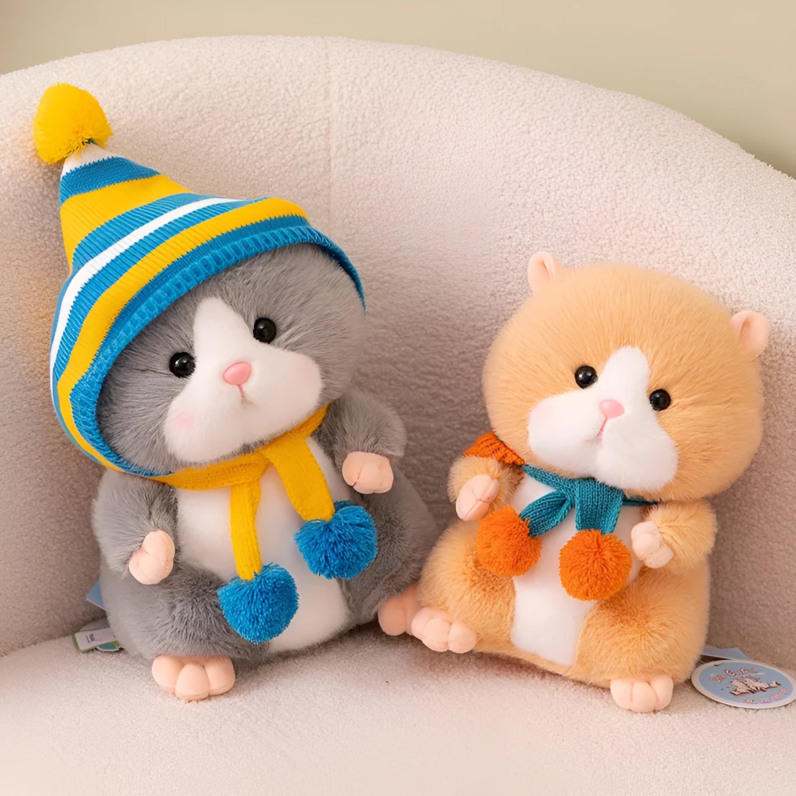 Djungarian hamster plush doll in brown or gray, 25cm and 30cm sizes, soft polyester fiber children toy