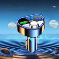 Car Bluetooth receiver charger with three-port heart-shaped design, alloy ring and ABS, 10 x 4cm