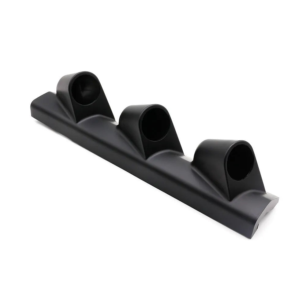 Black automotive instrument stand with three-hole right drive design for 52mm gauges