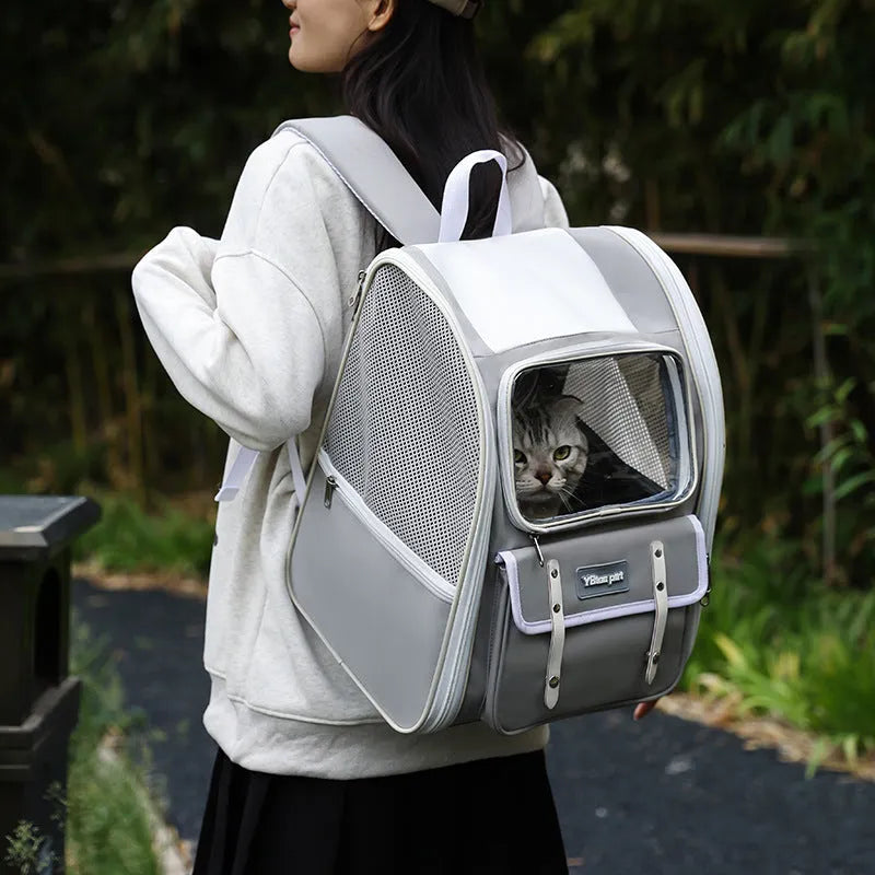 Breathable Oxford pet carrier bag in solid colour, suitable for cats up to 7.50kg and small dogs