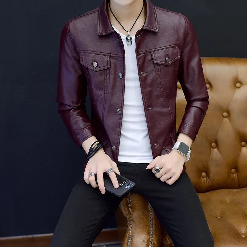 Men's motorcycle leather jacket in black, biker and coat shape, sizes L to 4XL