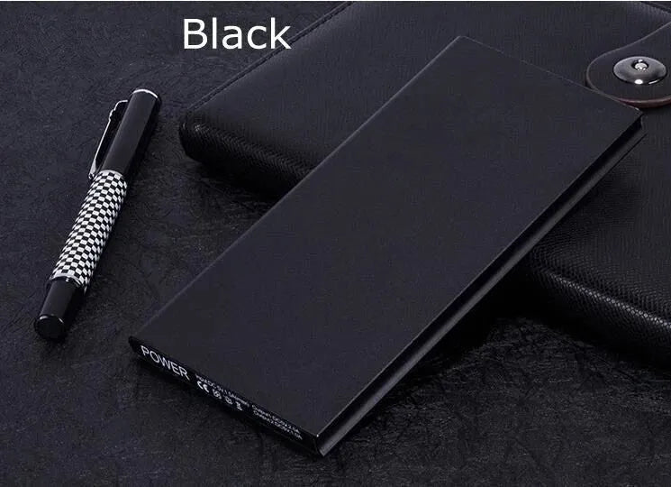 8000mAh aluminium alloy power bank with LED light and two USB ports in choice of five colours.