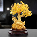 Resin citrine turtle money tree ornament measuring 18×11×23 cm with Chinese design