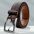 Men's genuine leather casual belt with an alloy buckle shown in a 95 grain pattern.