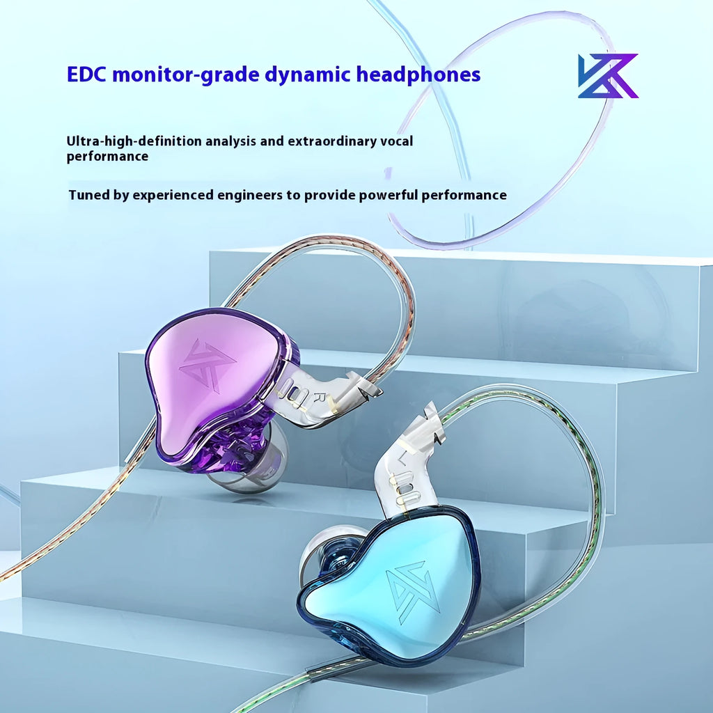 KZ-EDC in-ear wired Hi-Fi earphone with 3.5mm L plug and 120cm cable, black edition