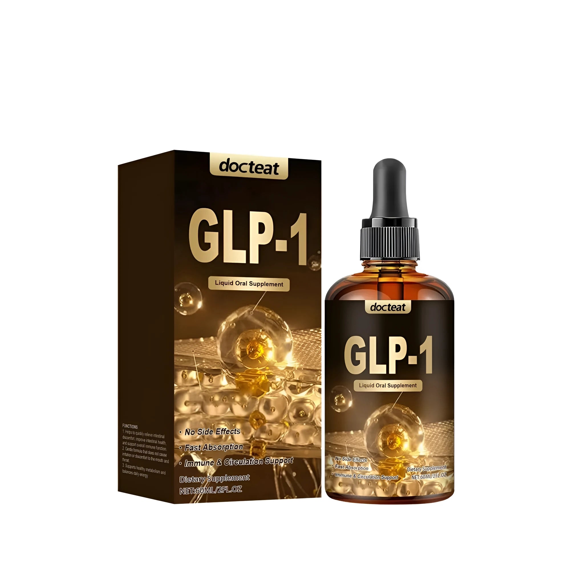 60ml bottle of glycerin-based digestive health drops for intestinal support