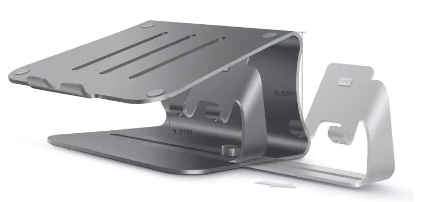 Silver desktop lazy bracket metal monitor riser 26x24x19cm on desk
