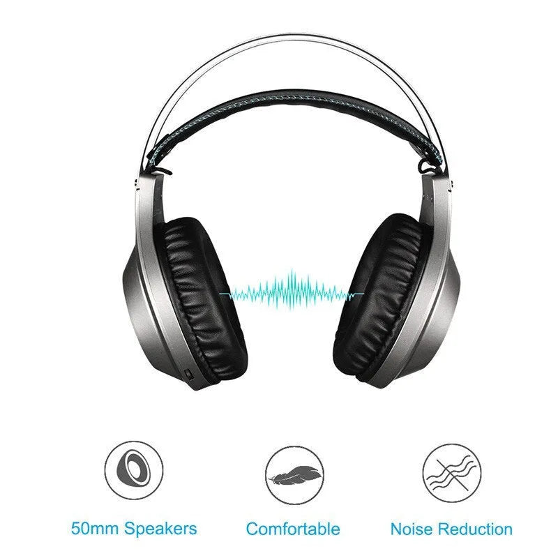 Black NUBWO N2 over-ear gaming headset with microphone and 3.5mm cable