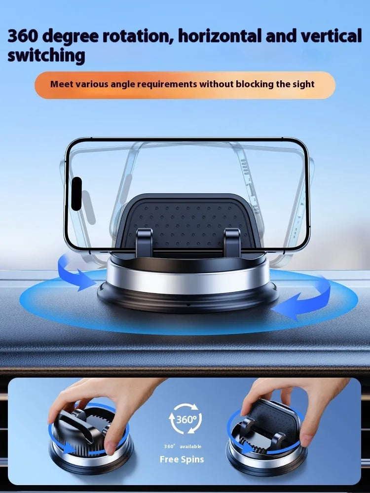 YQ09 Rotating Support gray and black dashboard phone holder with 360 degree rotation and suction cup