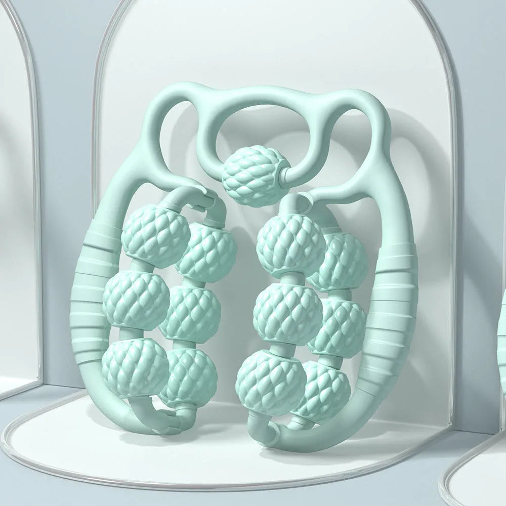 Bear double row ring clip leg massager in cherry powder pink, bubble green, and milk shell purple colour options
