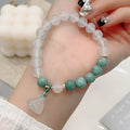 Women's retro Chinese style agate lotus seedpod bracelet with manual craftsmanship and Burma jade material