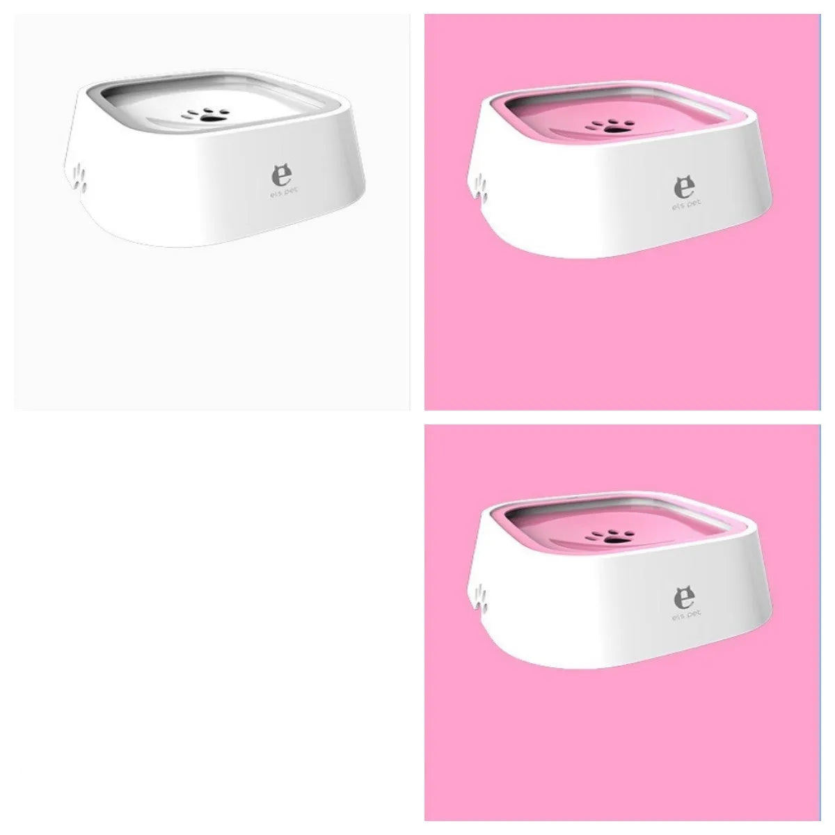 1.5L grey pet water bowl with floating plate, ABS and PP construction, anti-overflow design