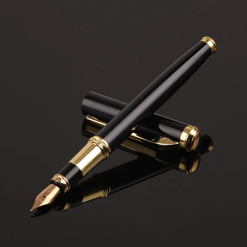 Red and black metal fountain pen with 0.5mm Yijin nib for business and student writing