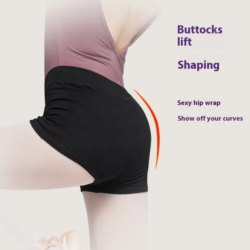 Black solid colour cotton dance pants for women's ballet practice and fitness exercise.