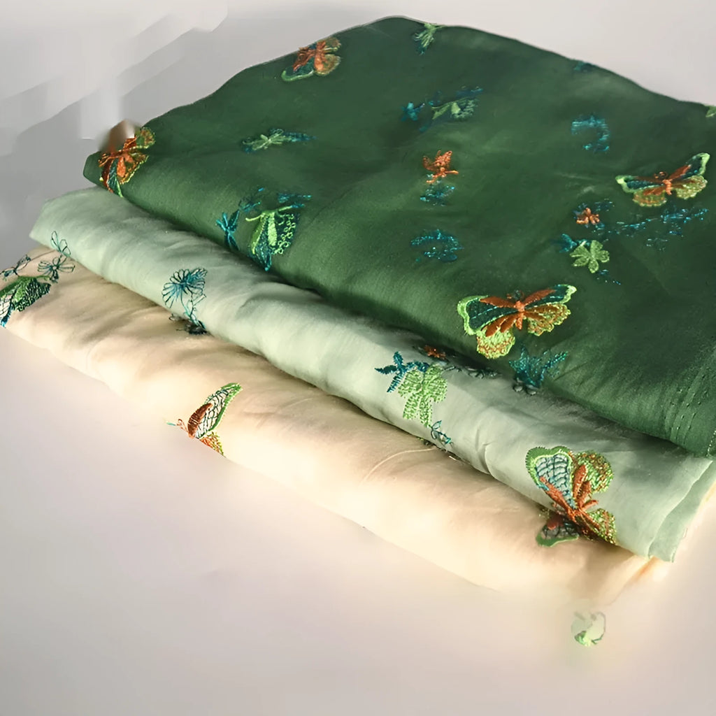 Pure ramie Hanfu fabric in beige, grass green, or dark green colours, 140cm wide textile for traditional Chinese clothing