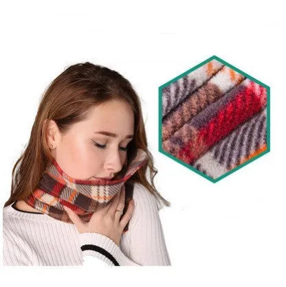 U-shaped neck support travel pillow with convertible scarf bandanna in black, grey, navy, or red colours