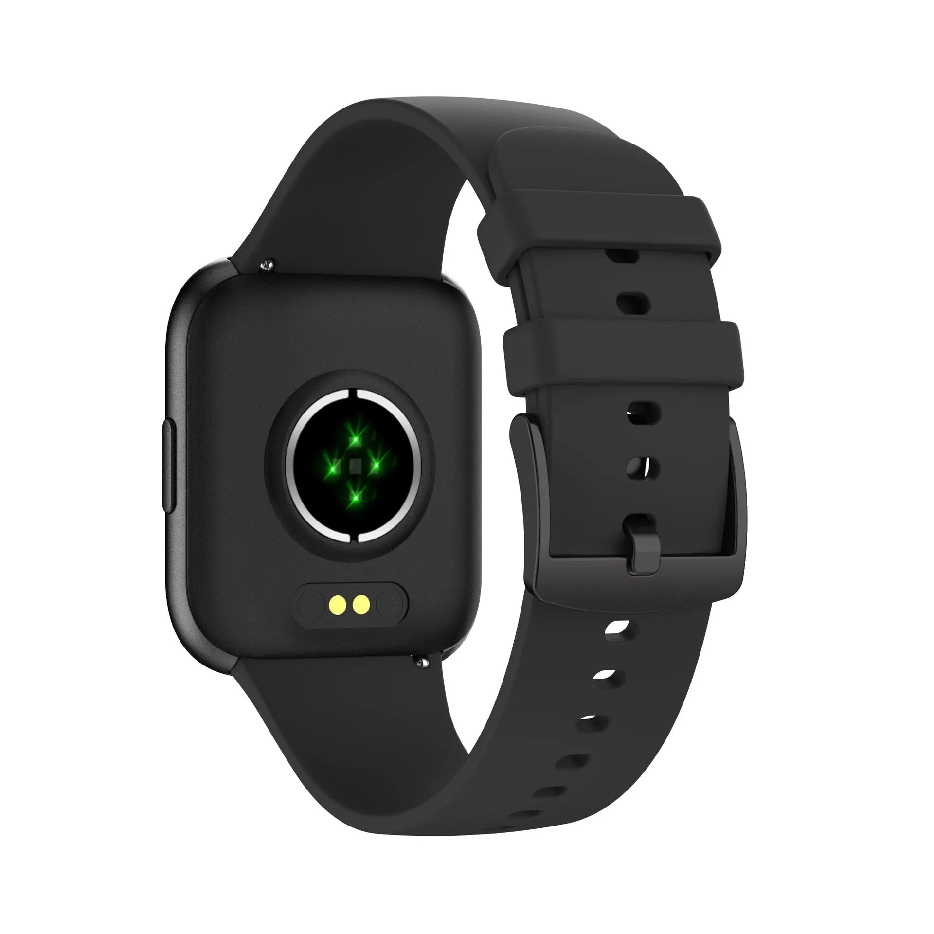 P25 full-touch heart rate monitoring sports smart bracelet with alloy case, 1.69 screen, and silicone strap in black