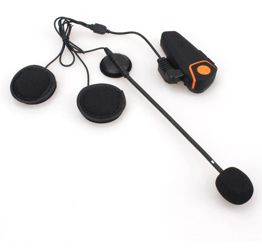 BT-S2 black Bluetooth motorcycle helmet intercom headset with button panel and 1000-metre range