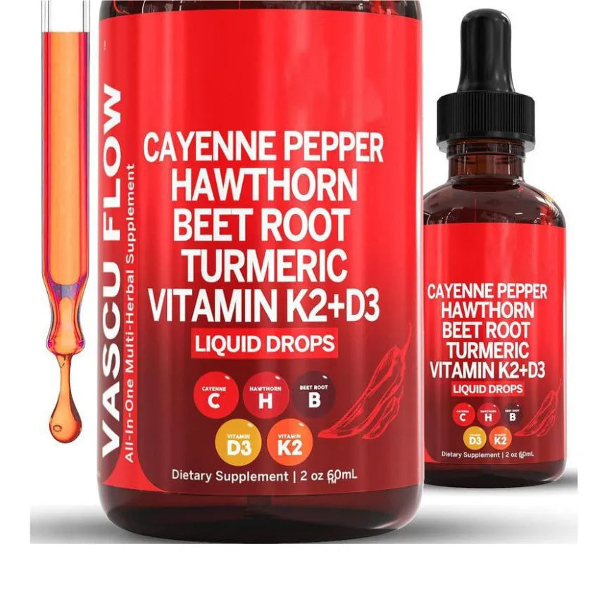 Vitamin D3 K2 Hawthorn Fruit supplement liquid drops in 60ml bottle with dropper