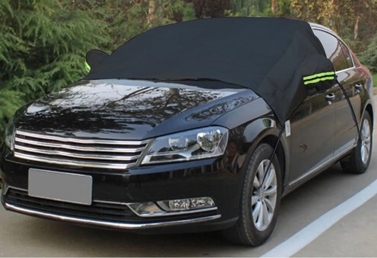 Car windshield frost cover 169x238cm black silver universal fit for outdoor protection