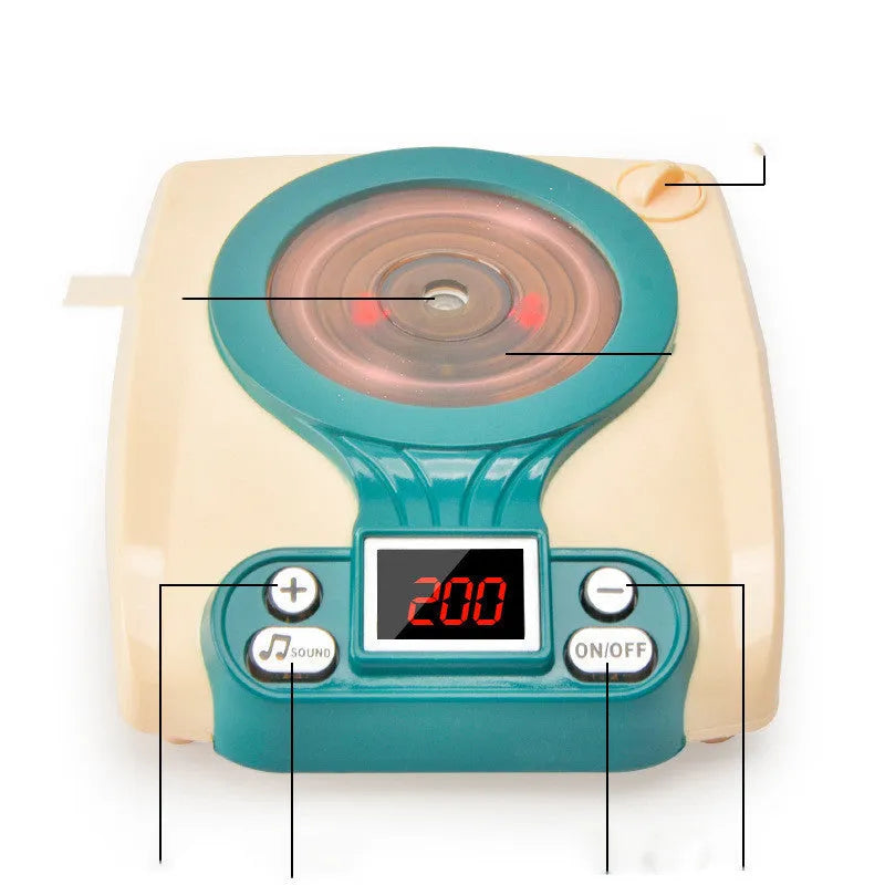 Blue plastic play house induction cooker simulation toy for infant girls aged 0-3 years