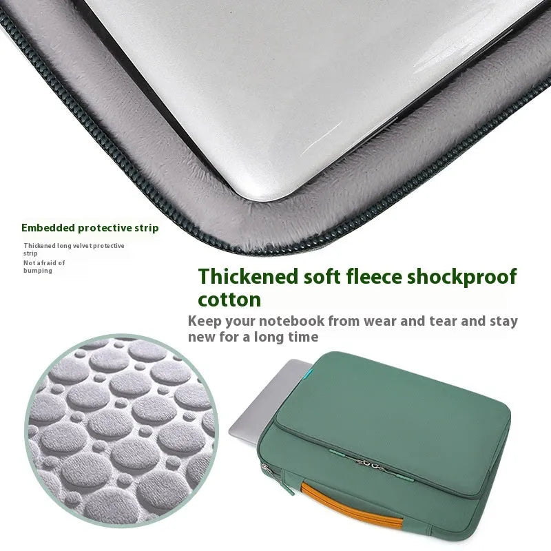 Oxford cloth laptop liner bag with thick soft velvet shockproof cotton lining, neutral design, available in six colours