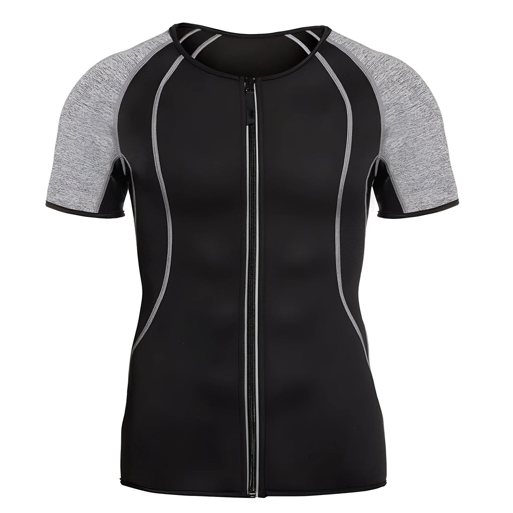 Men's grey chlorine fiber long sleeve sweat shirt for yoga and gym training