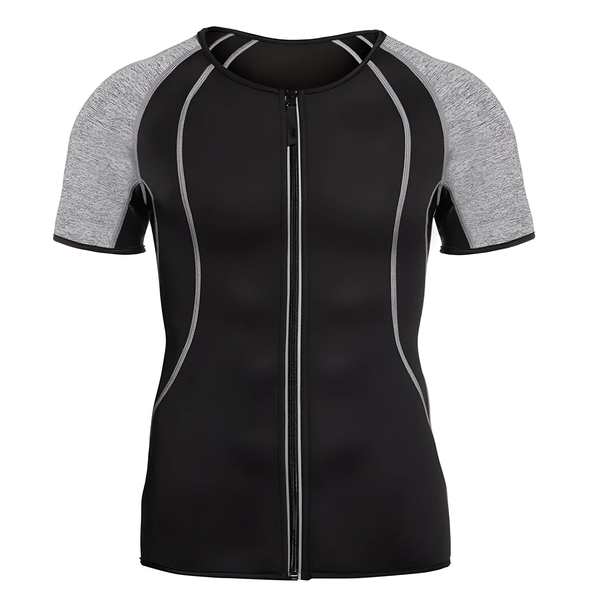 Men's grey chlorine fiber long sleeve sweat shirt for yoga and gym training
