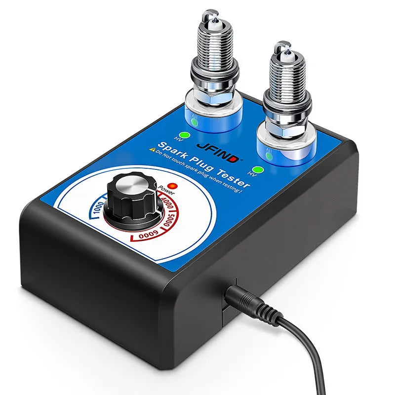 Car spark plug tester diagnostic tool showing European and American standard options