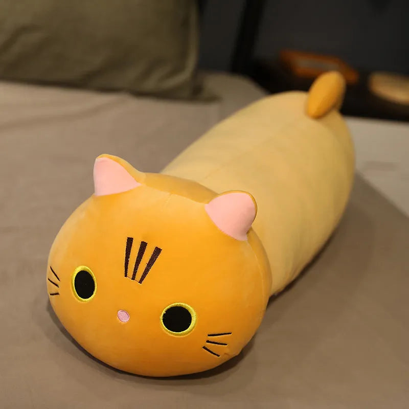 Large soft cartoon cat plush toy stuffed doll in multiple colours and sizes