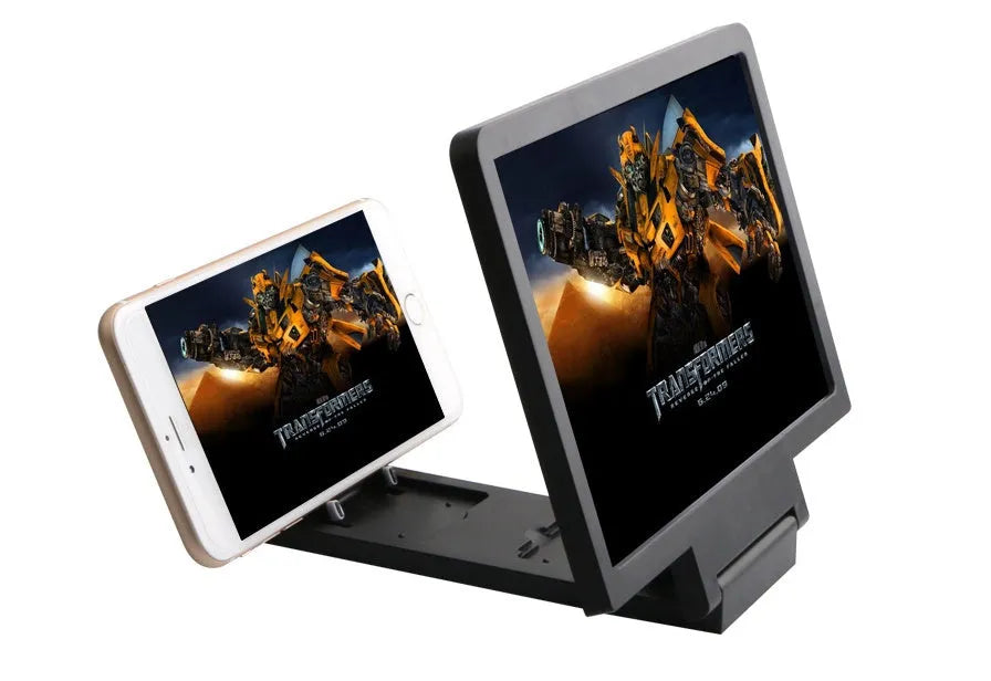 Black and white portable screen amplifier magnifier measuring 18cm long by 12cm wide