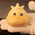 Solid bamboo carving of a cute Crown Princess Toad figurine, 5 cm in size.