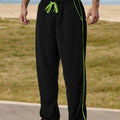 Men's loose high waist cropped bamboo fibre jogging pants in Black for gym and casual wear