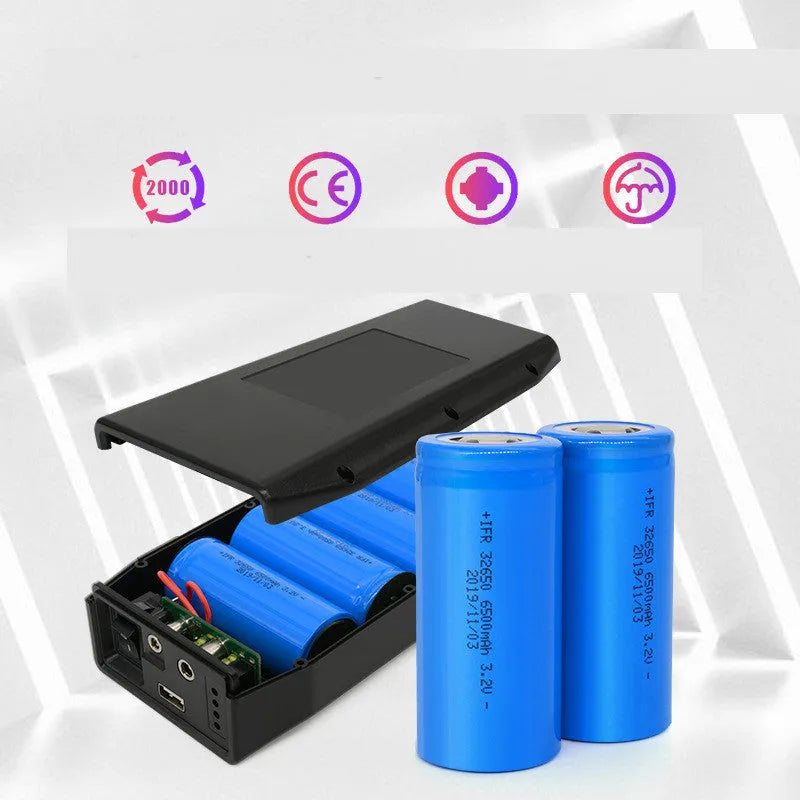 LF4100 12V lithium iron phosphate battery with charger and cables for compact backup power