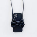 Ladies TPU phone case with crossbody bag strap for iPhone in black colour