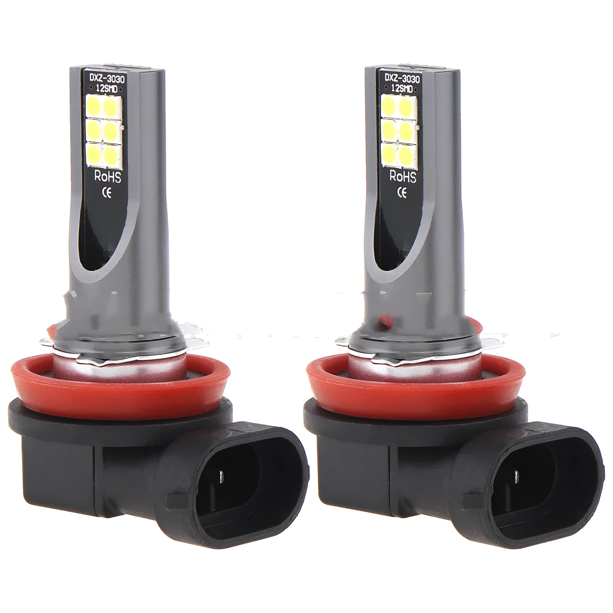 White LED car fog light bulb with aluminium body H8 H11 socket 24W 1200 lumens