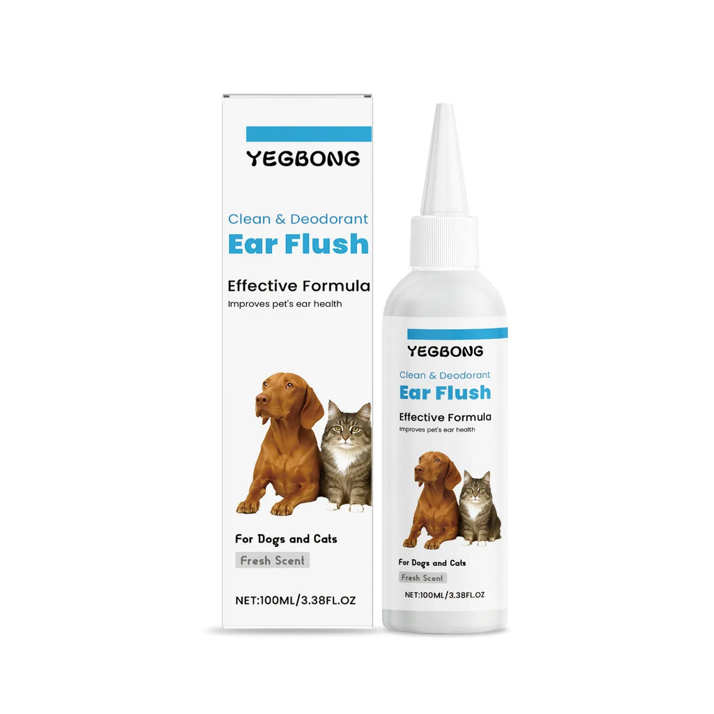 100 ml bottle of cat and dog ear cleaner for gentle earwax removal.