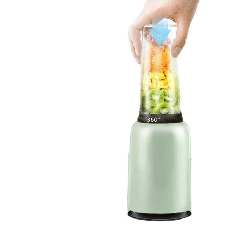 Portable 350ml electric juicer in green with 230W motor and PC food grade plastic liner