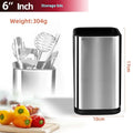 Stainless steel kitchen tool holder with detachable bottom for knives and utensils