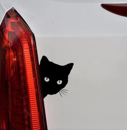 Reflective cat rear window wiper decal sticker for car in black white yellow options