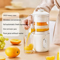Portable wireless electric juicer in fresh green colour with USB charging cable