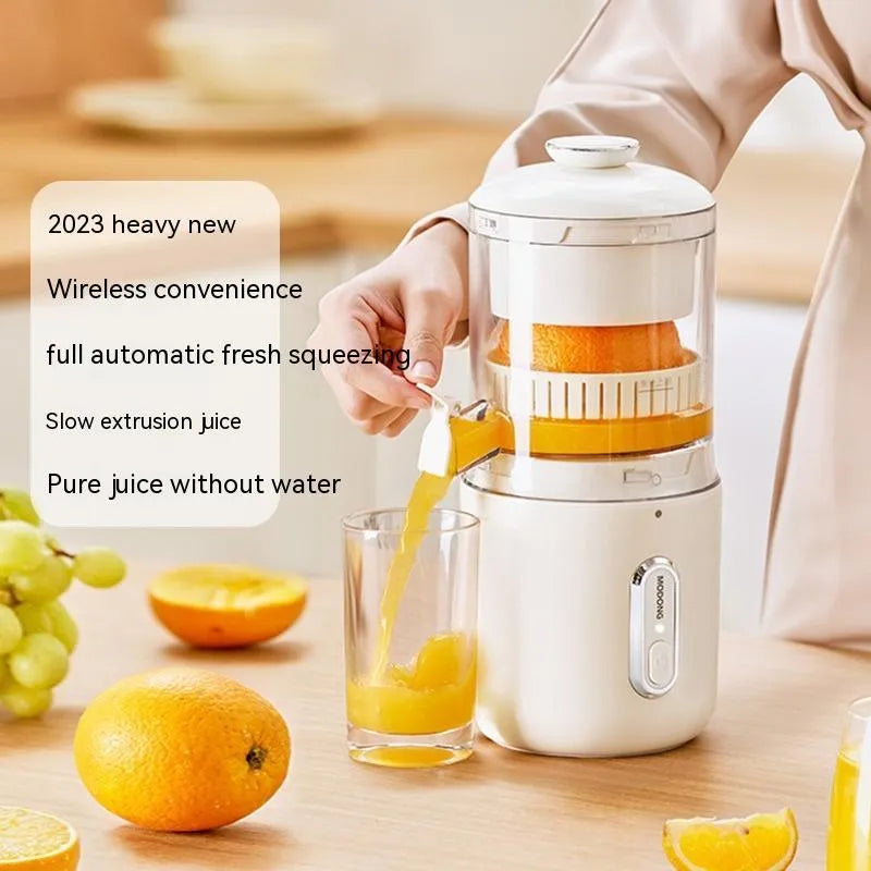 Portable wireless electric juicer in fresh green colour with USB charging cable
