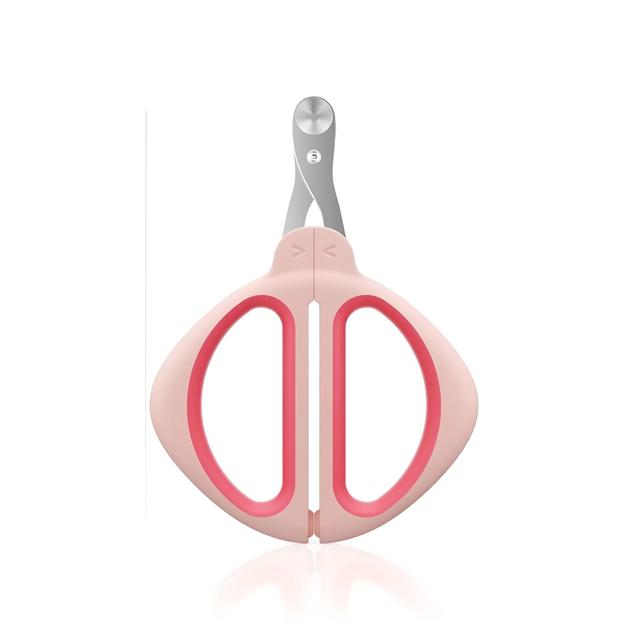 Cat nail clipper with positioning hole design and non-slip handle in blue or pink