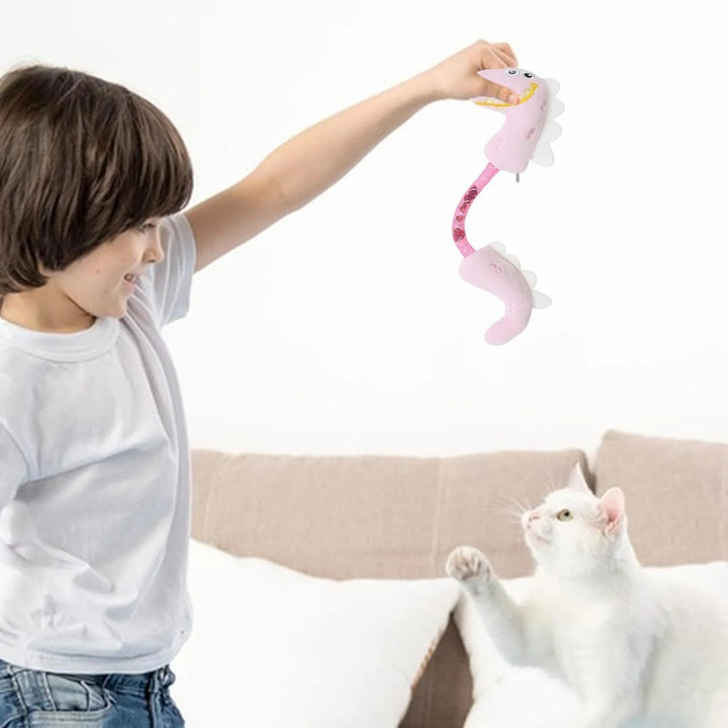 Set of cat toys including catnip rope, springs, kicker toys, and colourful plush chew toys