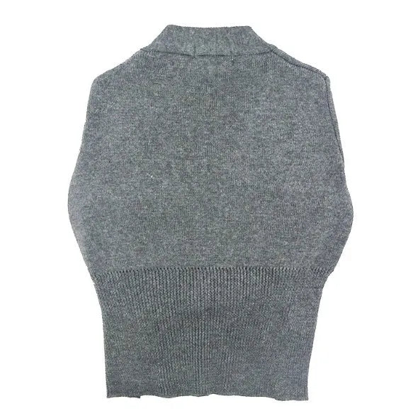 Knitted cat jumper in grey or red, sizes S to XXL, chest 36-58cm and length 22-40cm