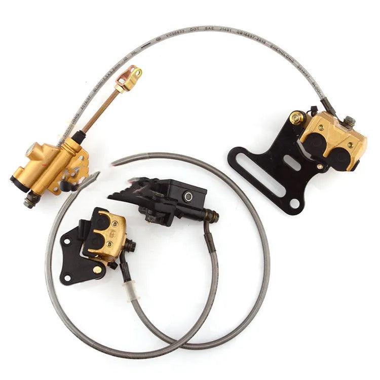 Gold off-road motorcycle disc brake oil pump set with front and rear pumps for 110-150cc bikes